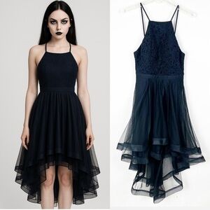 Vintage Y2K City Triangles Sheer Mesh Whimsigoth Edgy Black Dress Goth Witchy 6